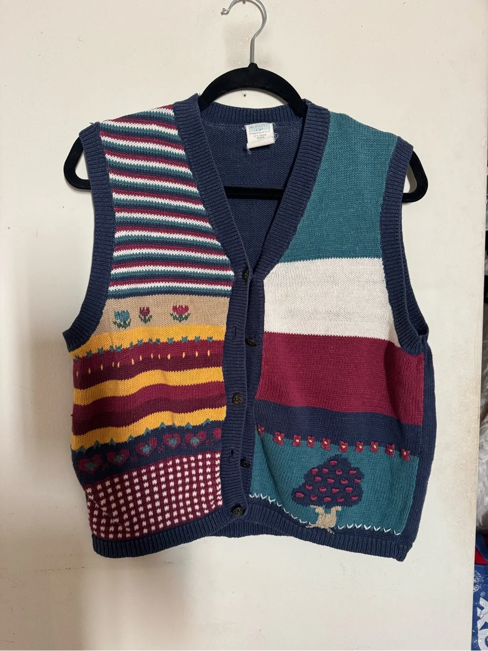 Vintage Multicolor Knit Cotton Vest